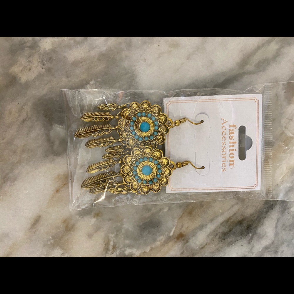 Gold western boho earrings